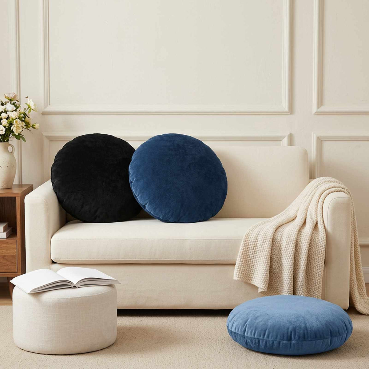 Federa 6 pz HEERLEN Blu navy Diam. 50 cm Flanella | homemem39