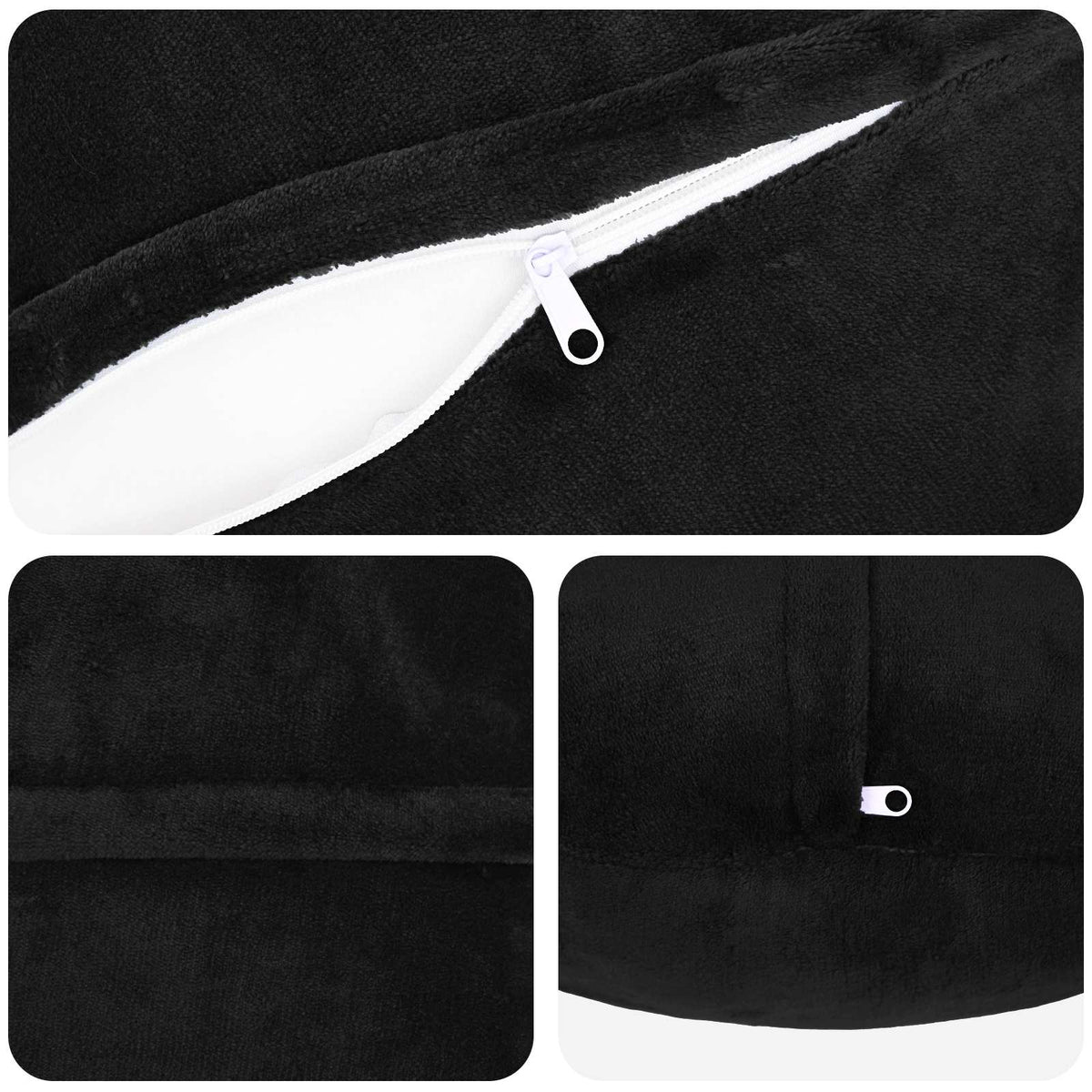 Federa 6 pz HEERLEN Nero Diam. 50 cm Flanella | homemem39