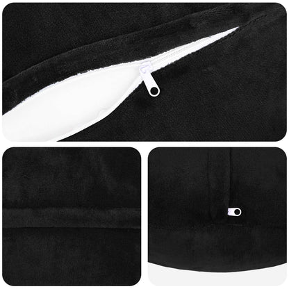 Federa 6 pz HEERLEN Nero Diam. 50 cm Flanella | homemem39