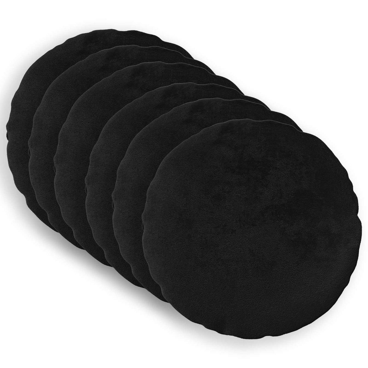 Federa 6 pz HEERLEN Nero Diam. 50 cm Flanella | homemem39