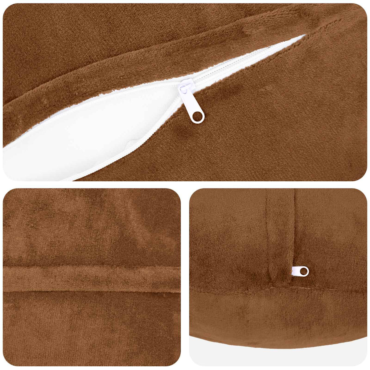 Federa 2 pz HEERLEN Marrone Chiaro Diam. 50 cm Flanella | homemem39