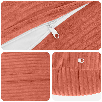 Federa 6 pcs HEERLEN Rosso Arancio Ø 60 cm corduroy