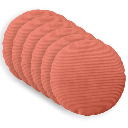 Federa 6 pcs HEERLEN Rosso Arancio Ø 60 cm corduroy