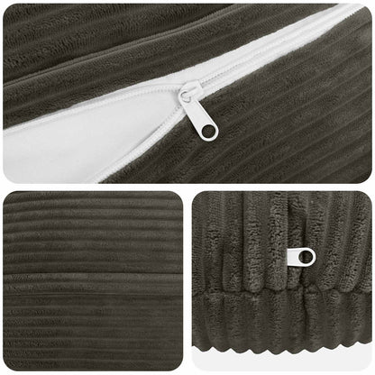Federa 2 pcs HEERLEN Antracite Ø 60 cm corduroy | homemem39