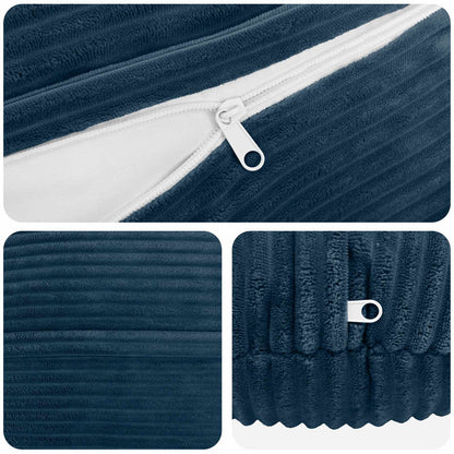 Federa 2 pcs HEERLEN Blu navy Ø 60 cm corduroy | homemem39