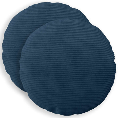 Federa 2 pcs HEERLEN Blu navy Ø 60 cm corduroy | homemem39