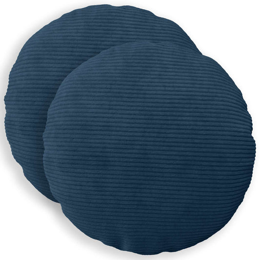 Federa 2 pcs HEERLEN Blu navy Ø 60 cm corduroy | homemem39