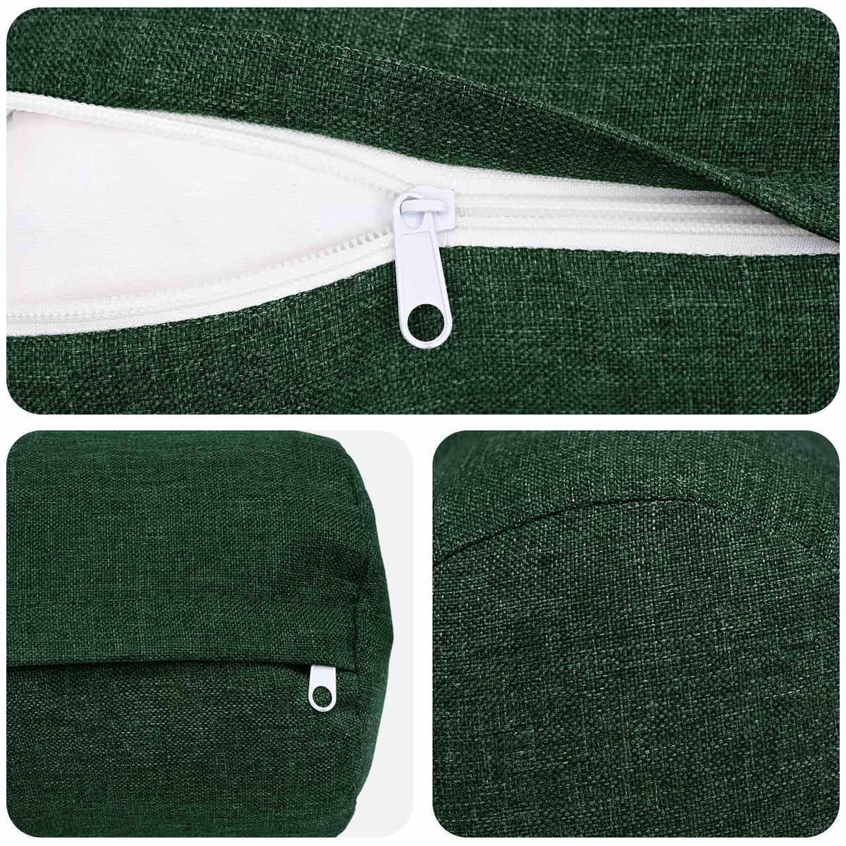 Federa 6 pz HEERLEN Verde Scuro Ø 15 x 40 cm Tessuto