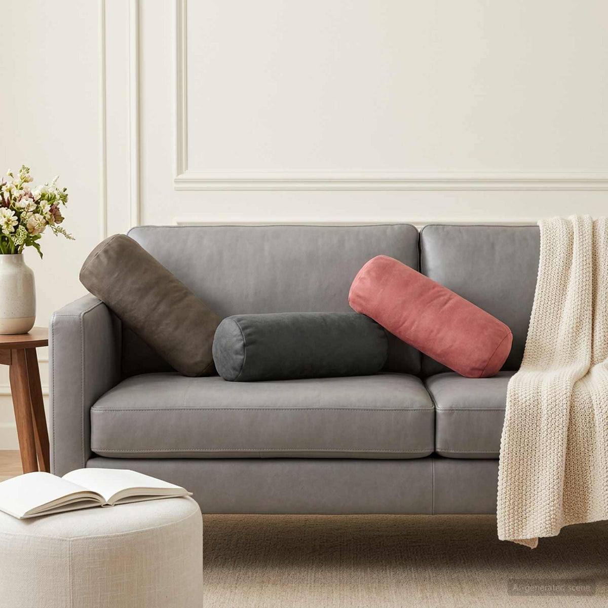 Cuscino con cuscino HEERLEN 6 pz Rosa Velluto