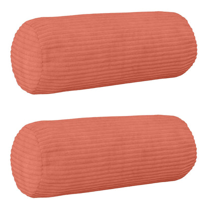 Federa 2 pcs HEERLEN Rosso Arancio Ø 15 x 40 cm corduroy | homemem39