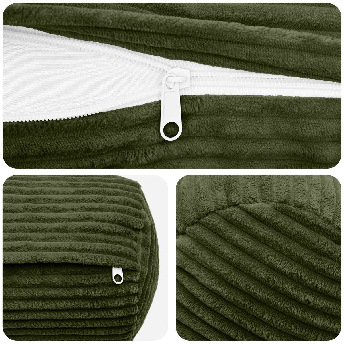 Federa 2 pcs HEERLEN Verde Ø 15 x 40 cm corduroy | homemem39
