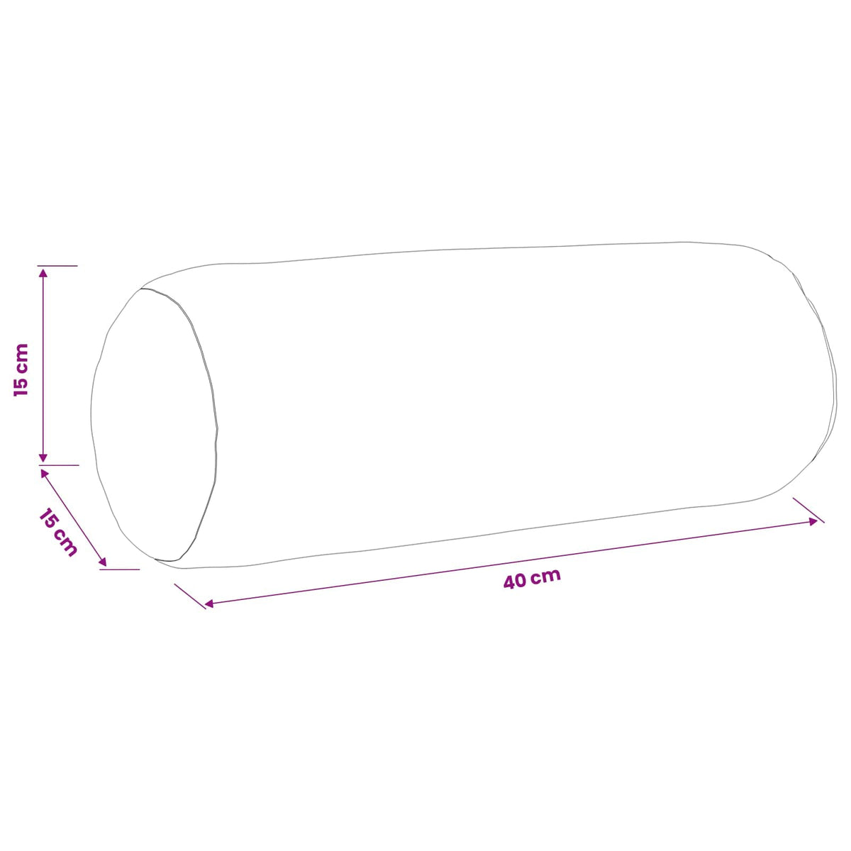 Federa 2 pcs HEERLEN Grigio Scuro Ø 15 x 40 cm Bouclé | homemem39