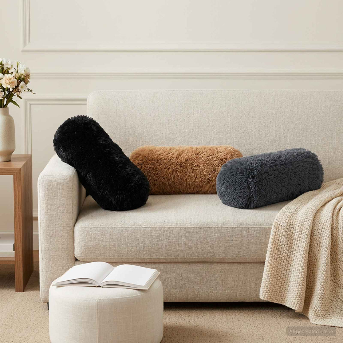 Cuscino con cuscino HEERLEN 6 pz Tortora Fleece PV