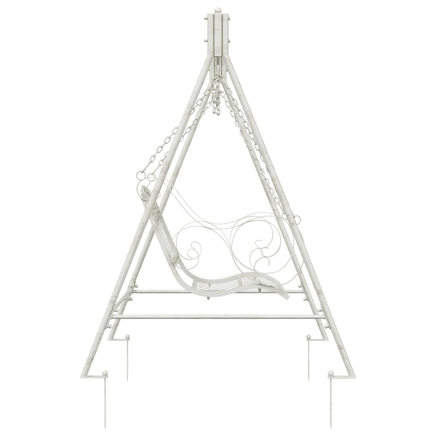 Panchina a Dondolo Acciaio 113 x 121,5 x 168 cm Bianco Antico | homemem39