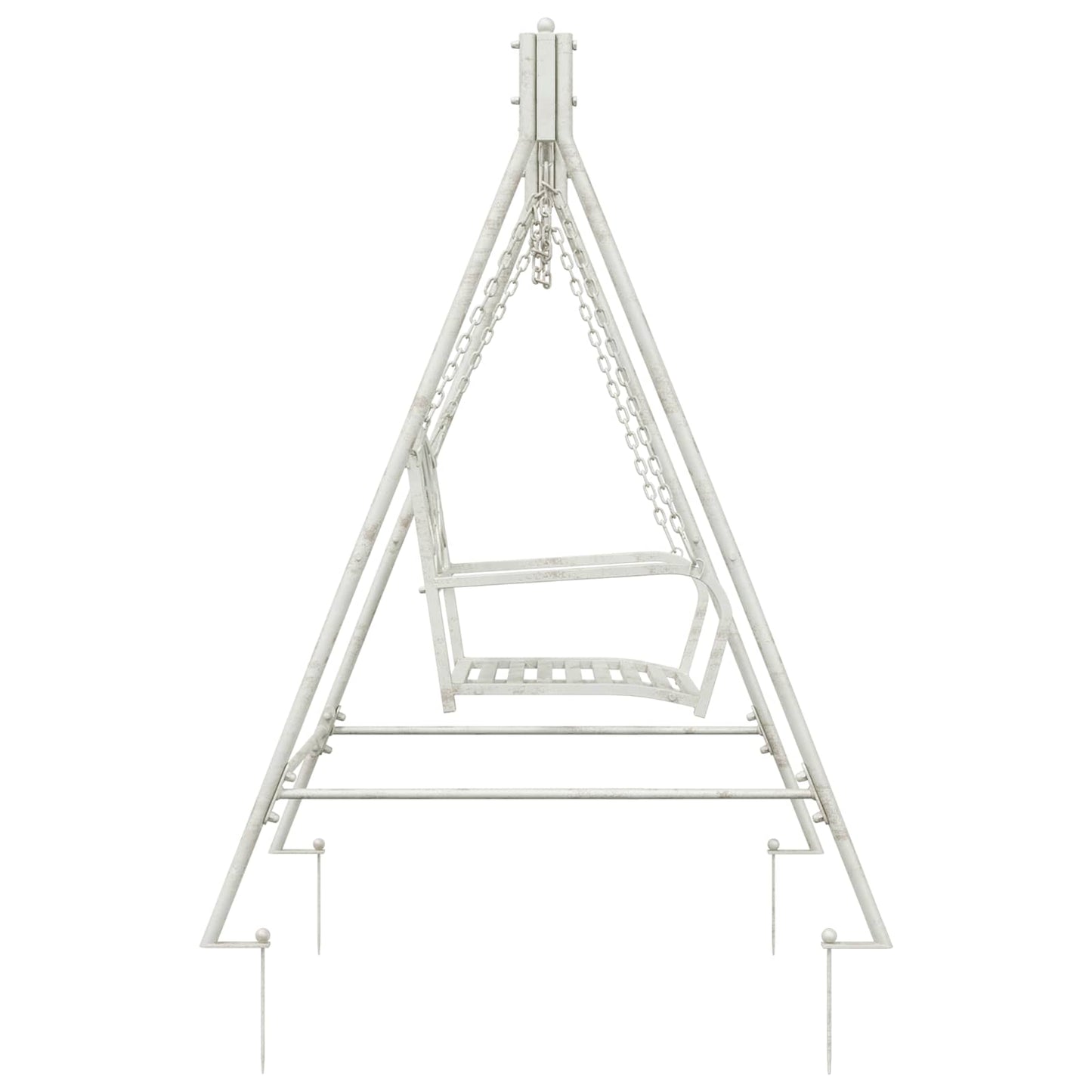 Panchina a Dondolo Acciaio 113 x 121,5 x 168 cm Bianco Antico | homemem39