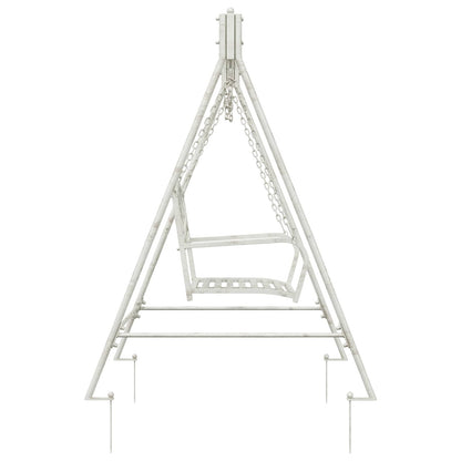 Panchina a Dondolo Acciaio 113 x 121,5 x 168 cm Bianco Antico | homemem39