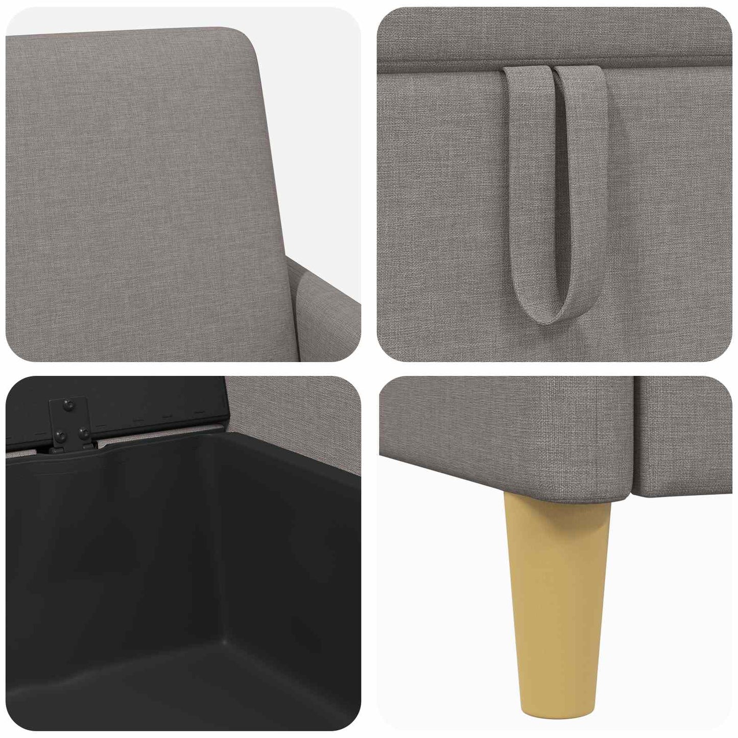 Set di Divani con Storage 2 pcs Tortora Poliestere | homemem39