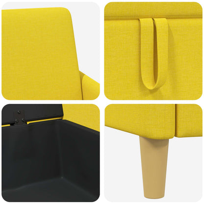 Set di Divani con Storage 2 pcs Giallo Chiaro Poliestere | homemem39