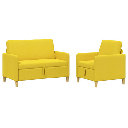 Set di Divani con Storage 2 pcs Giallo Chiaro Poliestere | homemem39