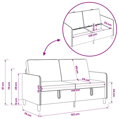 Set di Divani con Storage 2 pz Tortora Poliestere