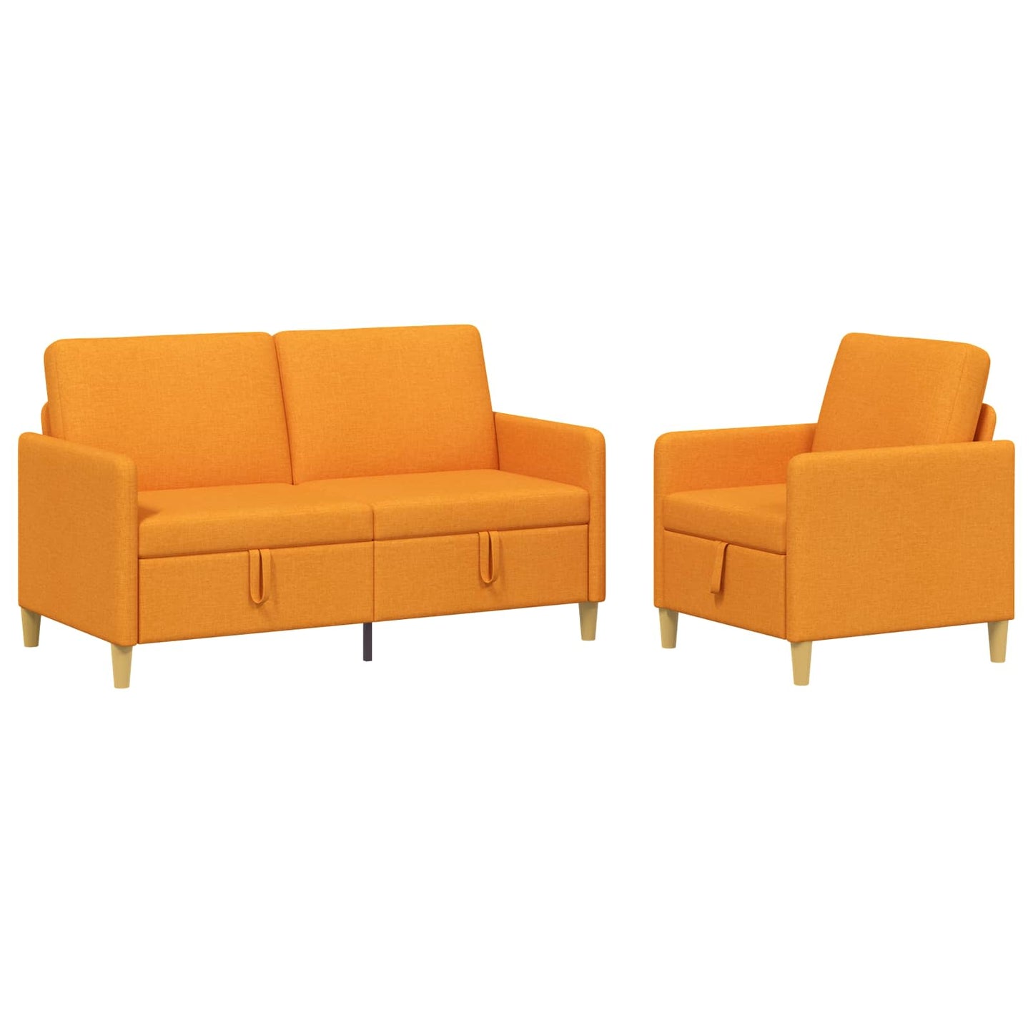 Set di Divani con Storage 2 pcs Giallo Scuro Poliestere | homemem39