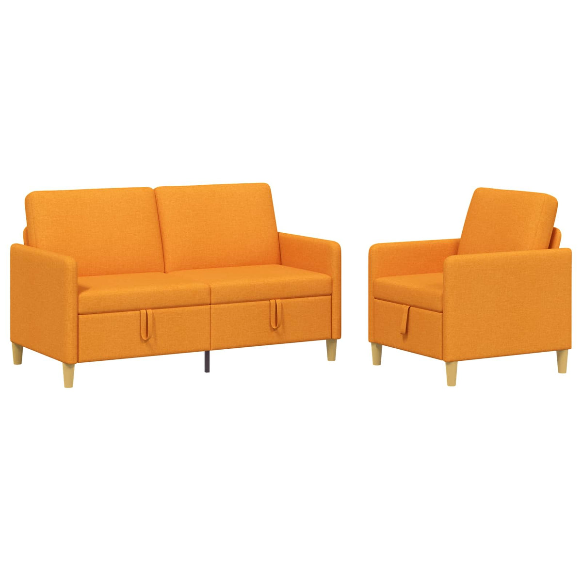 Set di Divani con Storage 2 pz Giallo Scuro Poliestere