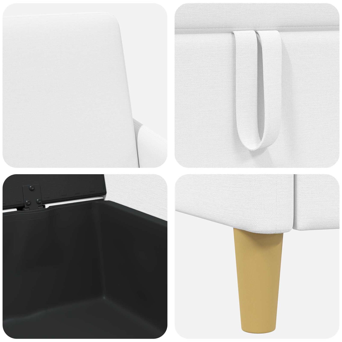 Set di Divani con Storage 2 pz Bianco Poliestere