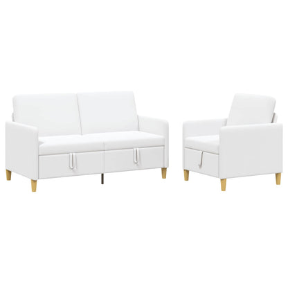 Set di Divani con Storage 2 pcs Bianco Poliestere | homemem39