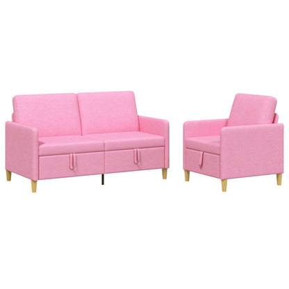 Set di Divani con Storage 2 pz Rosa Poliestere