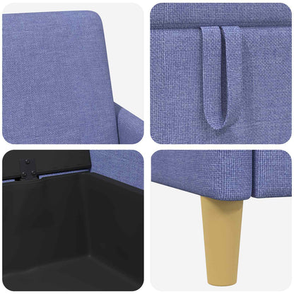 Set di Divani con Storage 2 pz Blu jeans Poliestere