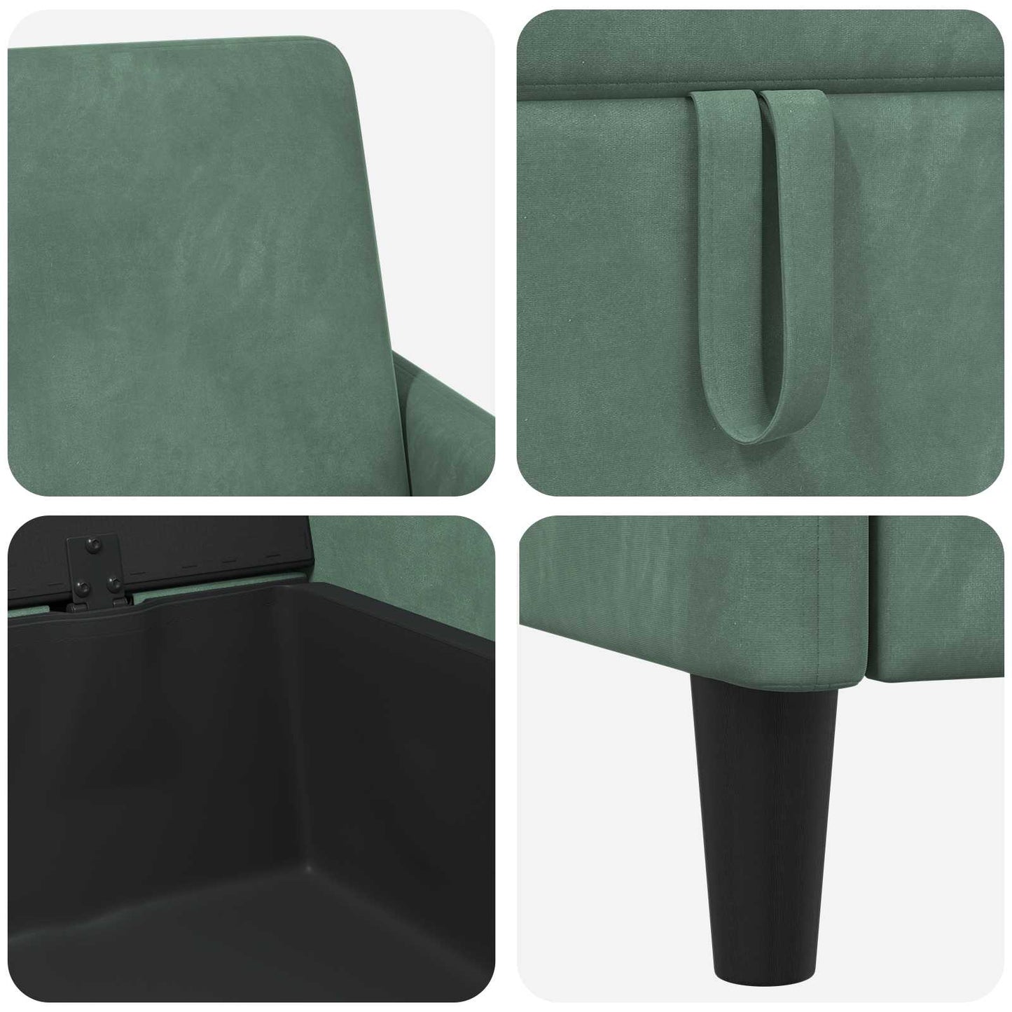 Set di Divani con Storage 2 pz Verde Mare Poliestere | homemem39