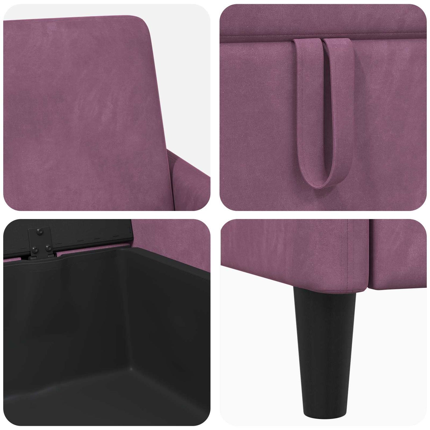Set di Divani con Storage 2 pz Viola Poliestere | homemem39