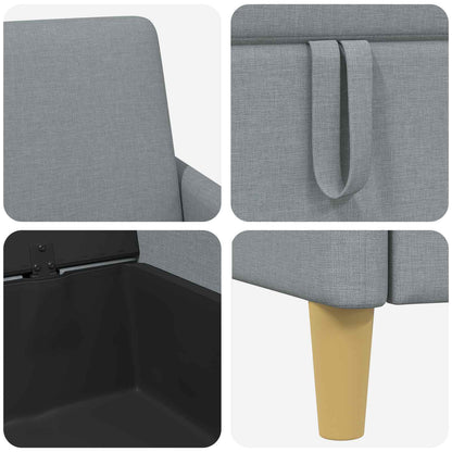 Set di Divani con Storage 2 pcs Grigio Chiaro Poliestere