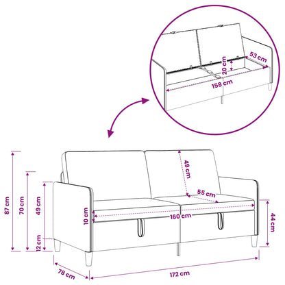 Set di Divani con Storage 2 pz Nero Poliestere