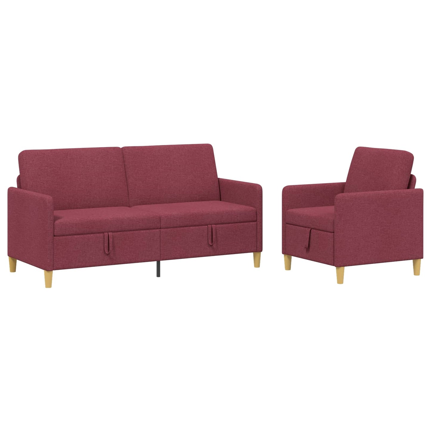 Set di Divani con Storage 2 pcs Rosso Vino Poliestere | homemem39