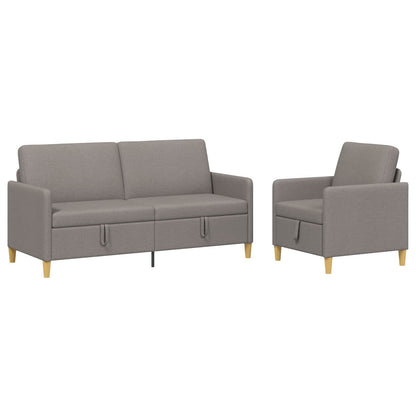 Set di Divani con Storage 2 pz Tortora Poliestere
