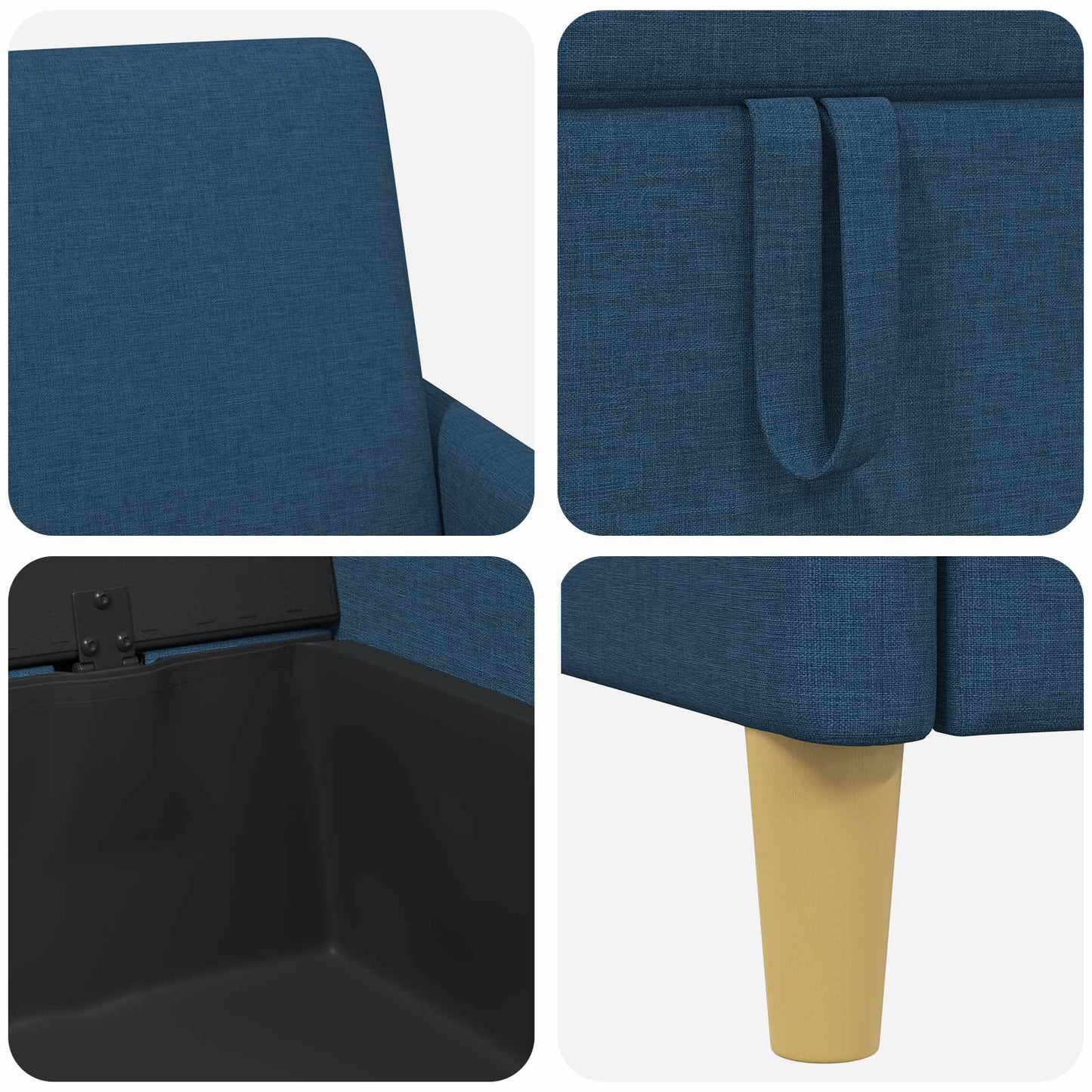 Set di Divani con Storage 2 pz Blu Poliestere