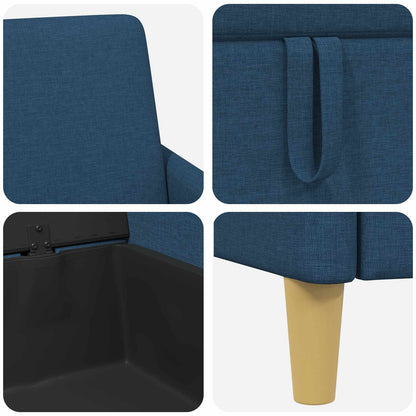 Set di Divani con Storage 2 pz Blu Poliestere