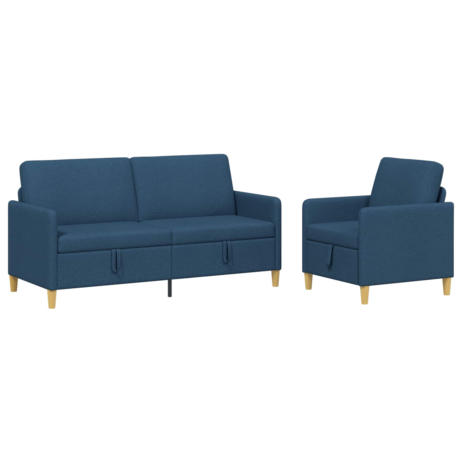 Set di Divani con Storage 2 pcs Blu Poliestere | homemem39
