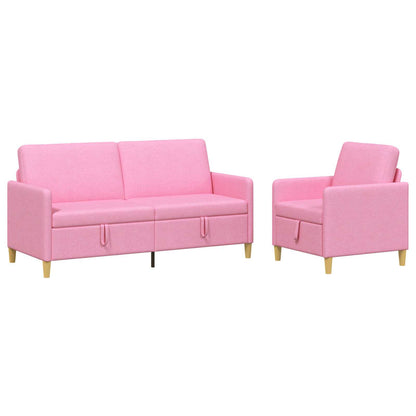 Set di Divani con Storage 2 pz Rosa Poliestere
