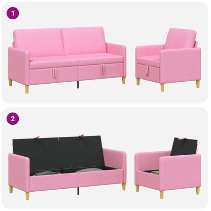 Set di Divani con Storage 2 pcs Rosa Poliestere | homemem39