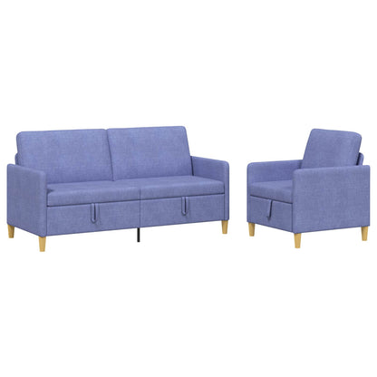 Set di Divani con Storage 2 pz Blu jeans Poliestere