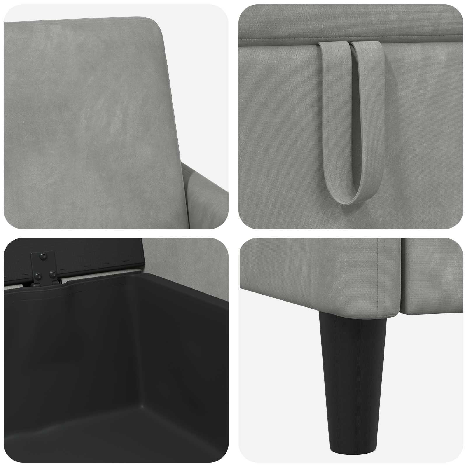 Set di Divani con Storage 2 pz Grigio Chiaro Poliestere | homemem39