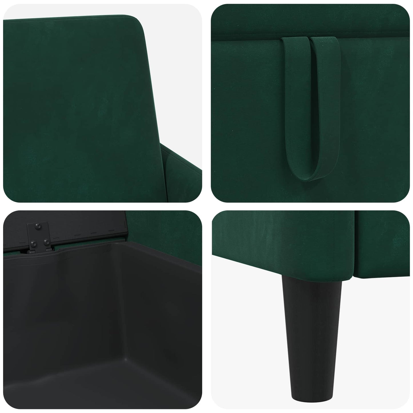 Set di Divani con Storage 2 pz Verde Scuro Poliestere | homemem39