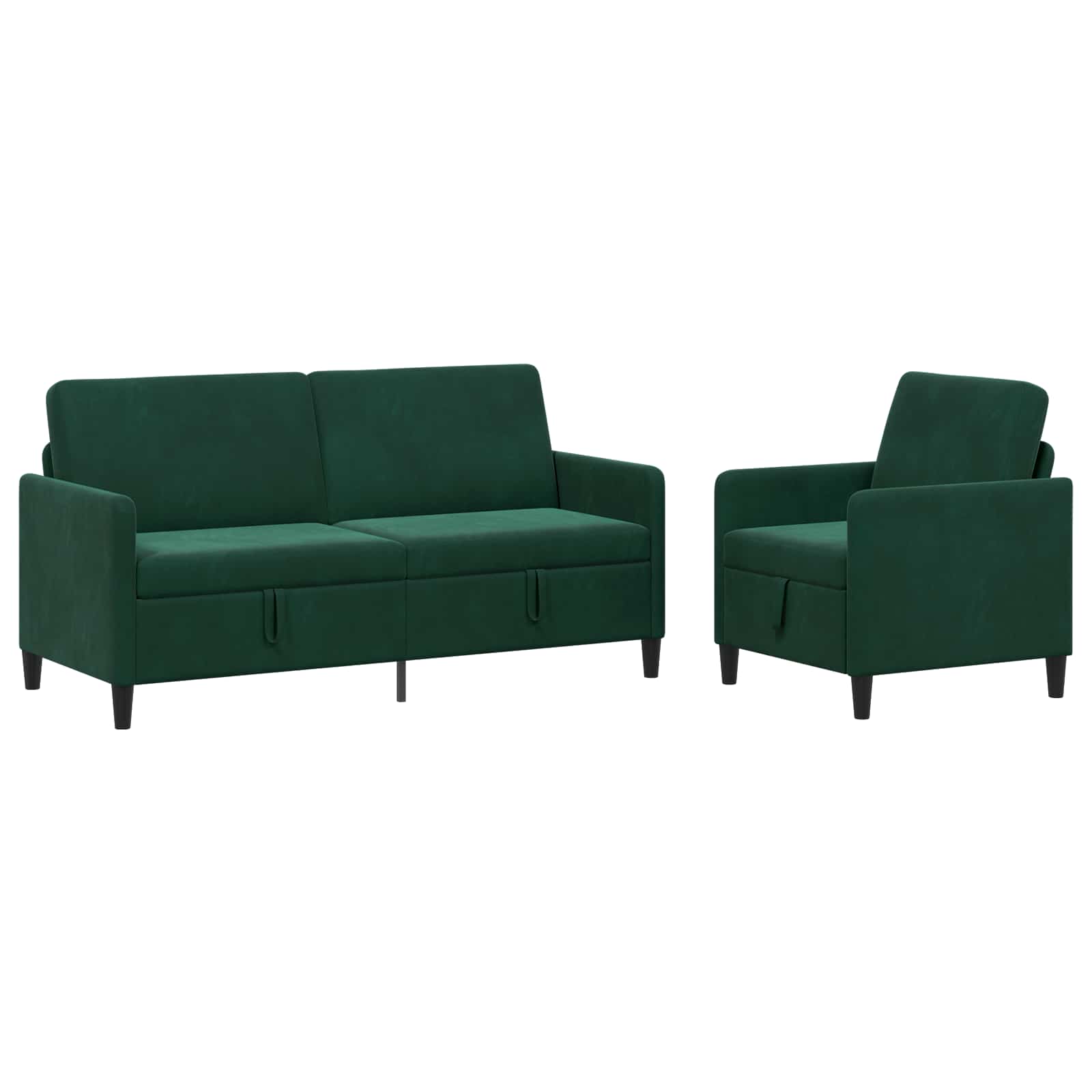 Set di Divani con Storage 2 pz Verde Scuro Poliestere | homemem39