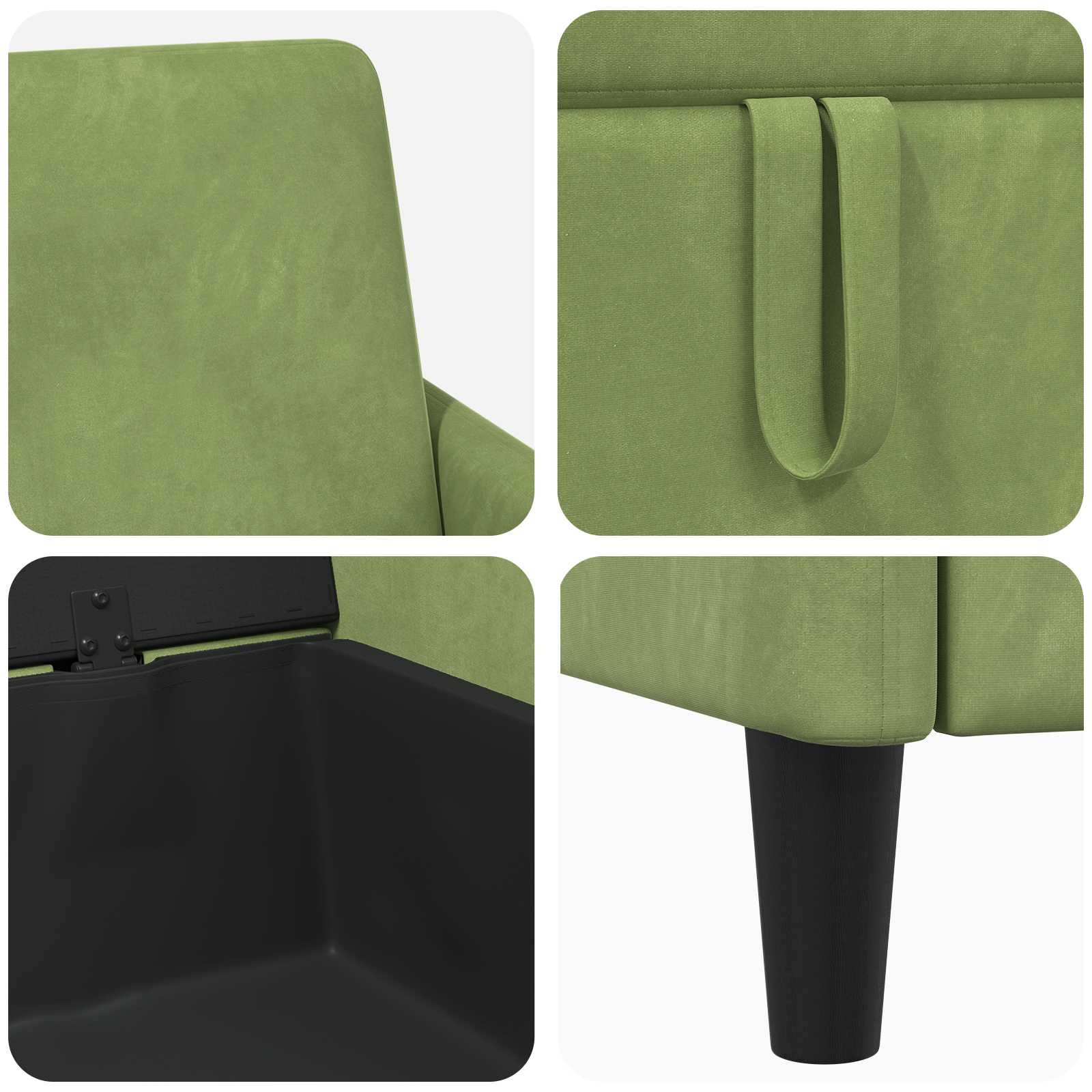 Set di Divani con Storage 2 pz Verde chiaro Poliestere | homemem39