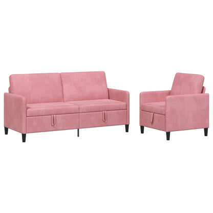 Set di Divani con Storage 2 pz Rosa Poliestere
