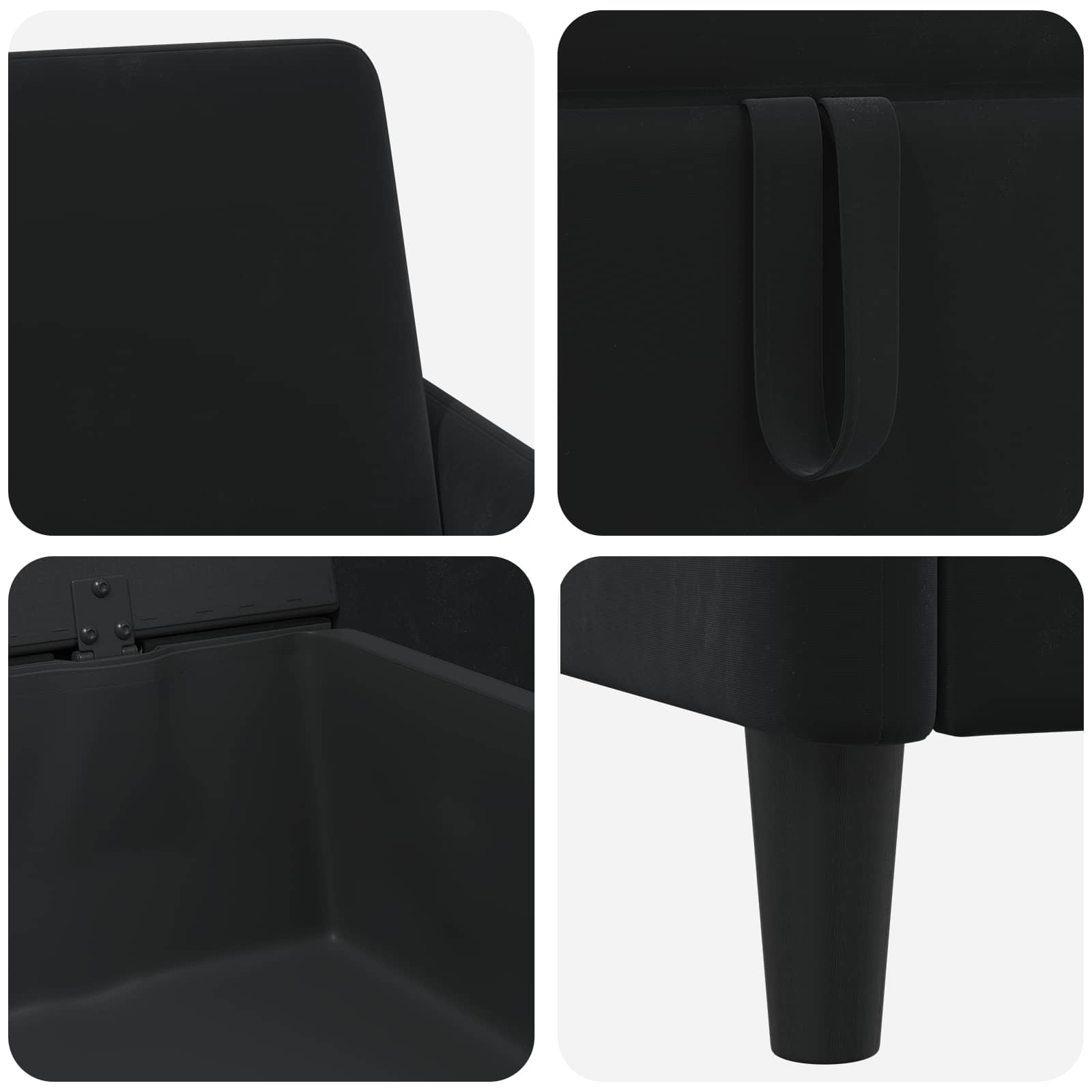 Set di Divani con Storage 2 pz Nero Poliestere | homemem39