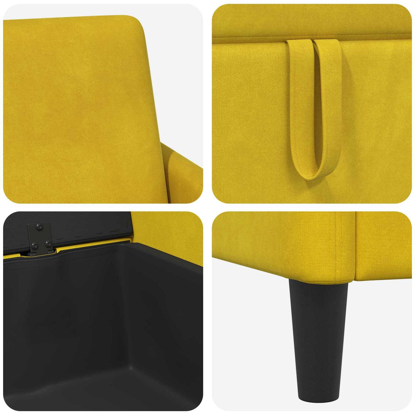Set di Divani con Storage 2 pz Giallo Poliestere | homemem39