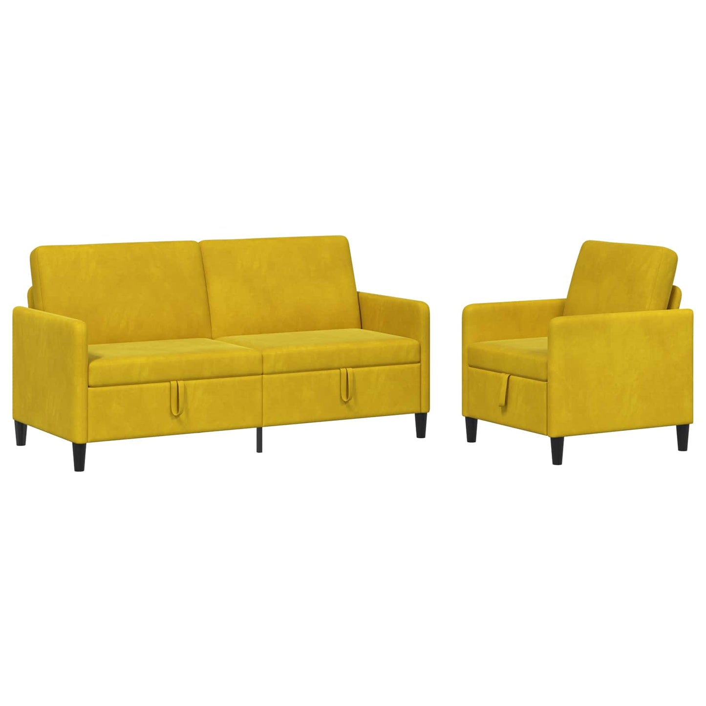 Set di Divani con Storage 2 pz Giallo Poliestere | homemem39